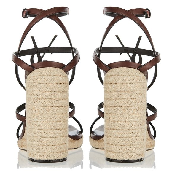 Cassandra Espadrilles 105 YSL Logo Platform Wedge - Picture 12 of 14